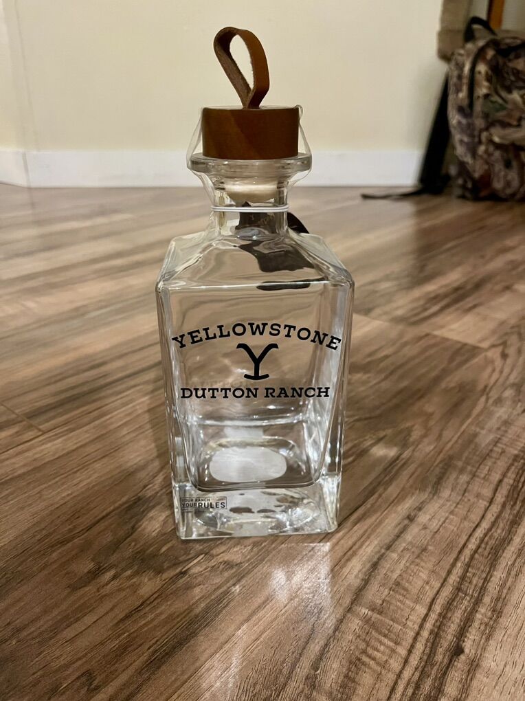 Yellowstone Glass Liquor Bottle
