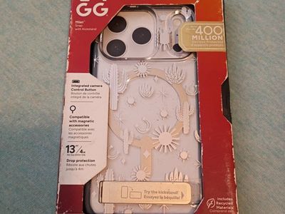 ZAGG Milan Snap iPhone 17 Pro Case Clear with Kickstand - Stylish Cactus Design