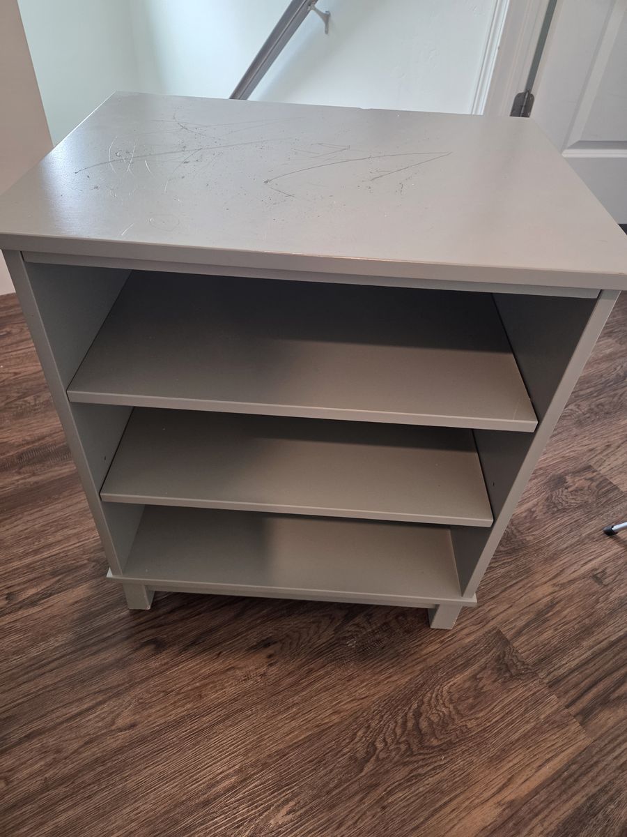 $5 small gray shelf as is scratches