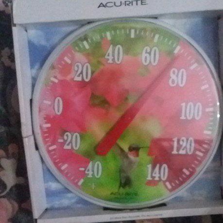 OUTDOOR THERMOMETER WITH HUMMINGBIRD DESIGN