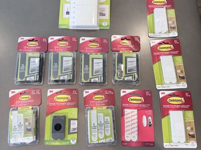 3M Command Damage-Free Picture Hanging Strips Lot Variety Pack White and Black Assorted Sizes