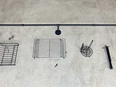Industrial Pipe Hanging Rod & Kitchen Storage