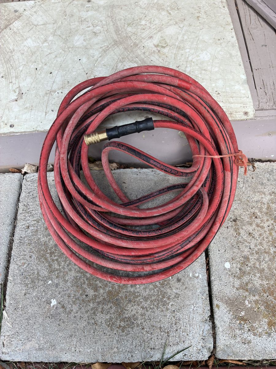 Heavy-Duty Red Rubber Air Hose with Fittings