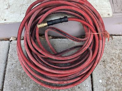 Heavy-Duty Red Rubber Air Hose with Fittings