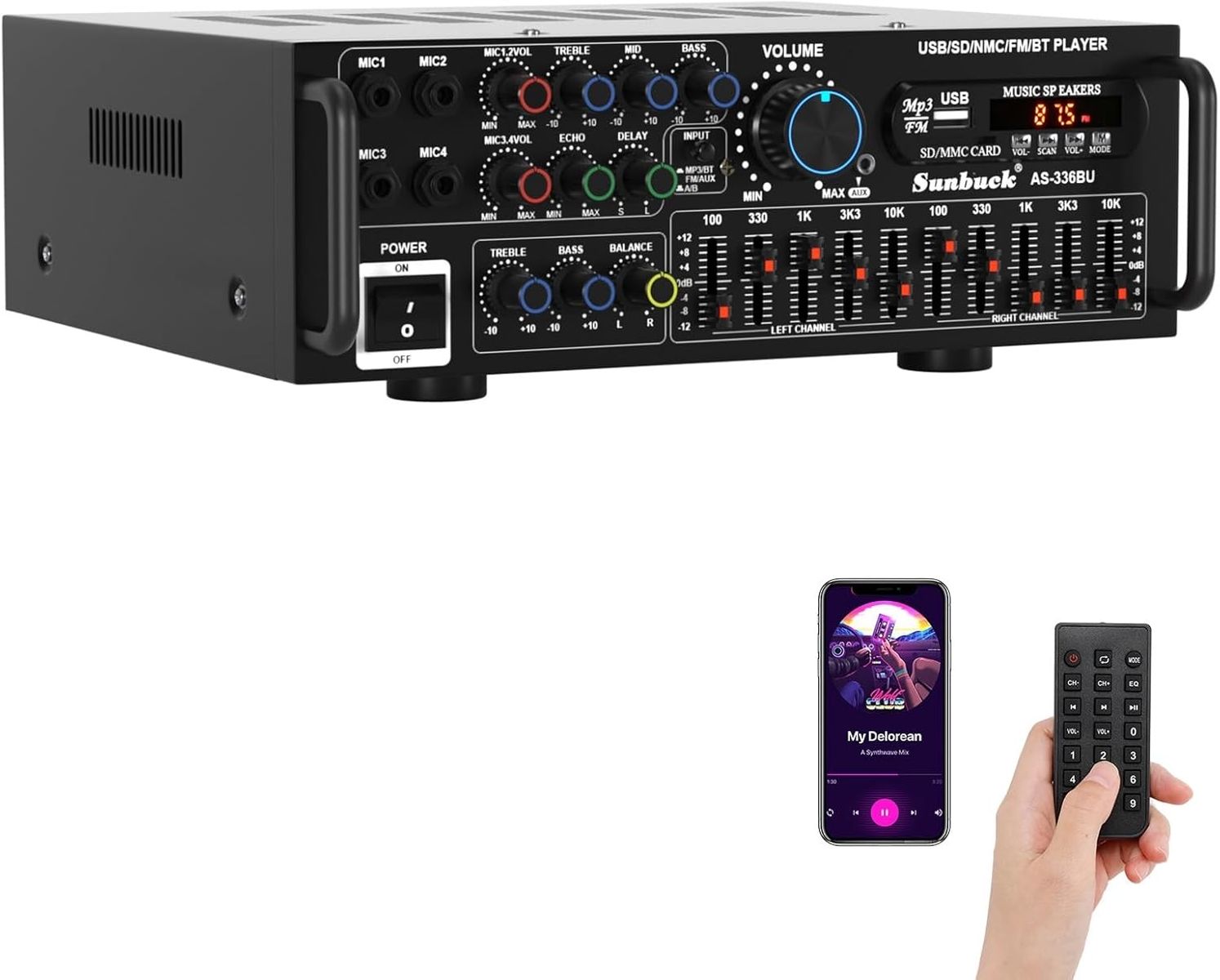 2000W Stereo Audio Amplifier for Home Theate