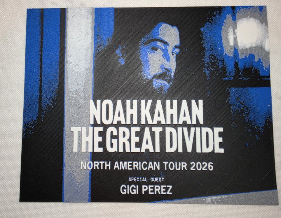 Noah Kahan The Great Divide North American Tour 2026 Concert  Gigi Perez Special Guest 3D Print