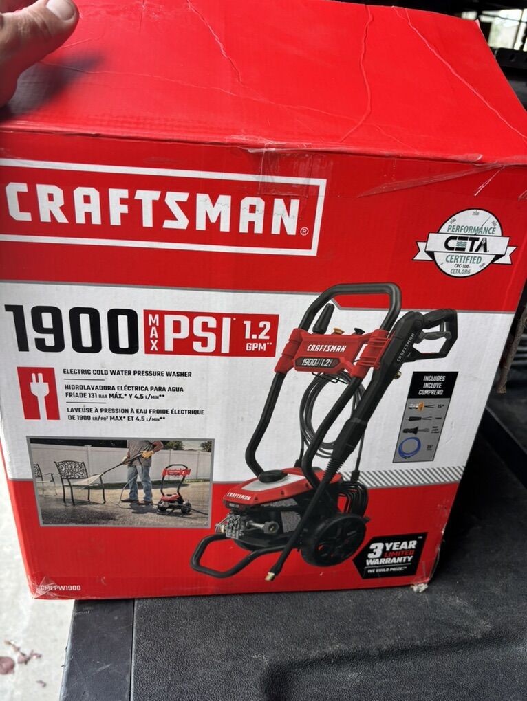 Like New Craftsman 1900 Psi Electric Pressure Wash