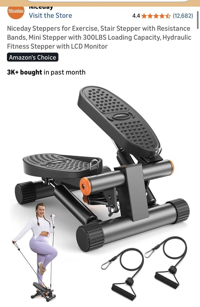 NiceDay Stair Stepper with Resistance Bands - Like New!