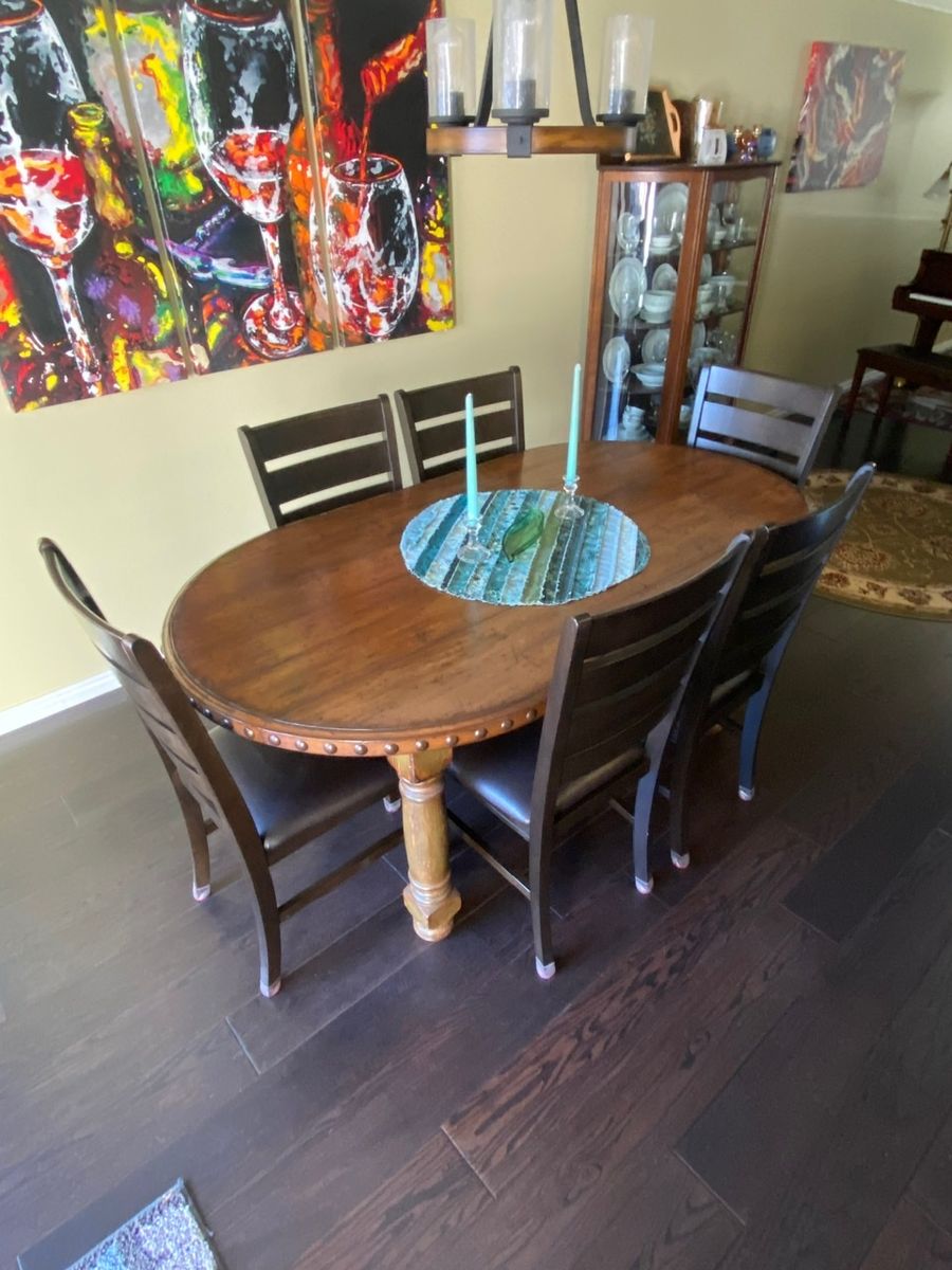 Solid Wood Custom Made Dining Table & 6 Chairs