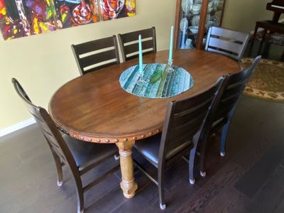 Solid Wood Custom Made Dining Table & 6 Chairs