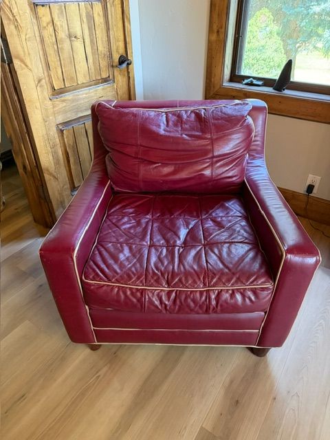 Red Leather Sofa Chair