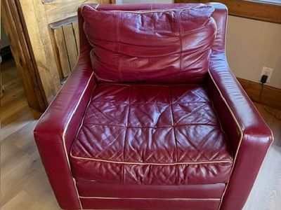 Red Leather Sofa Chair