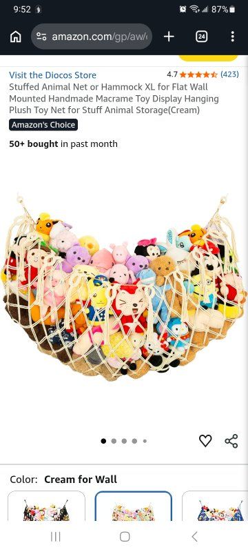 Diocos Macrame Stuffed Animal Hammock
