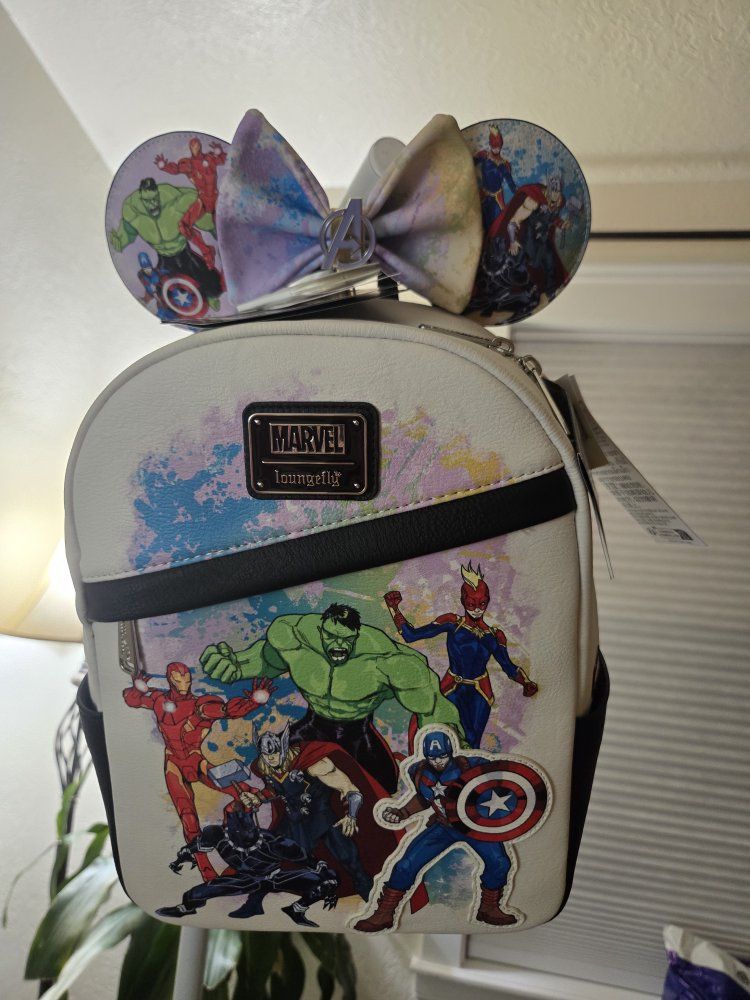 Loungefly Marvel Avengers Artist Series Mini Backpack and Ears Set