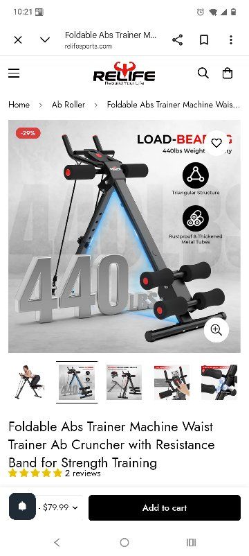 Foldable Abs Trainer Machine Waist Trainer Ab Cruncher with Resistance Band for Strength Training