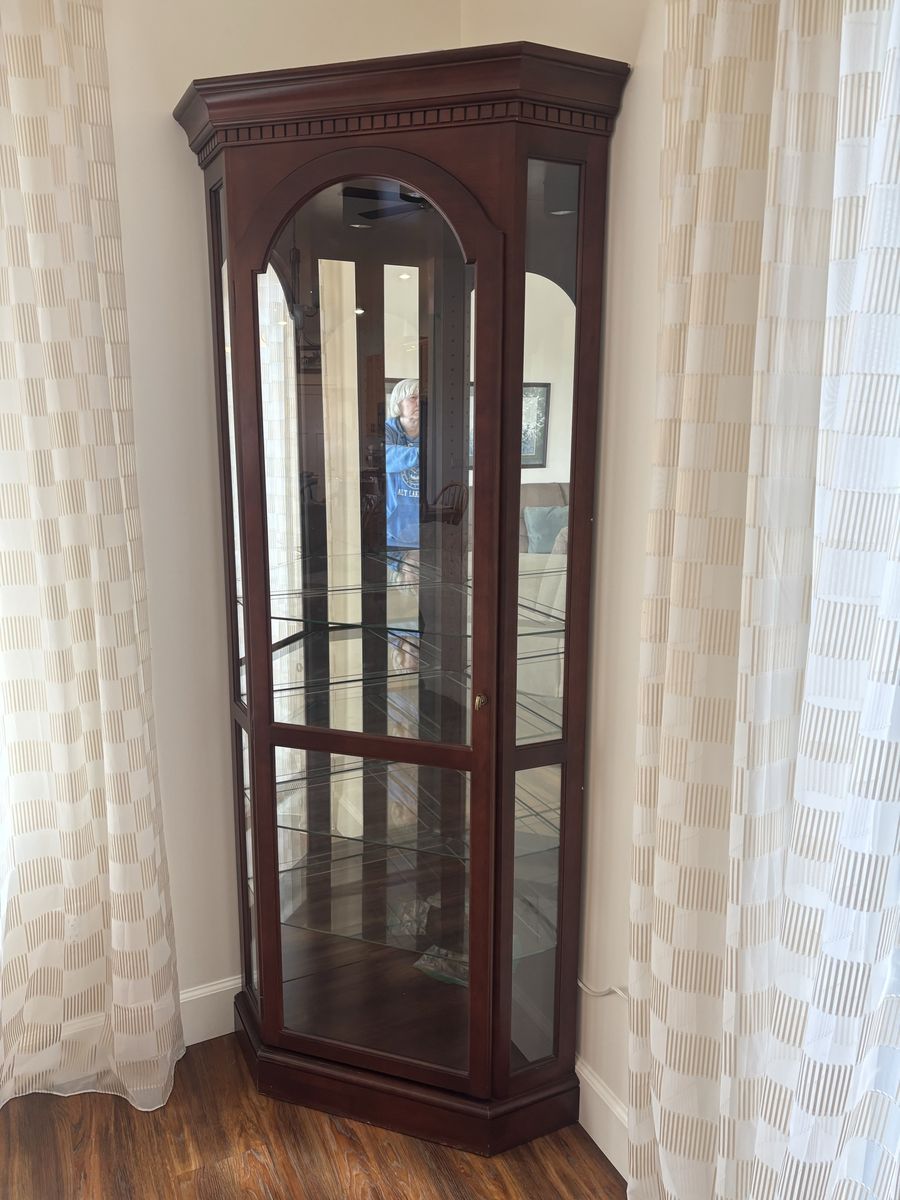 Corner Cherry Curio Cabinet 25x25x80"tall