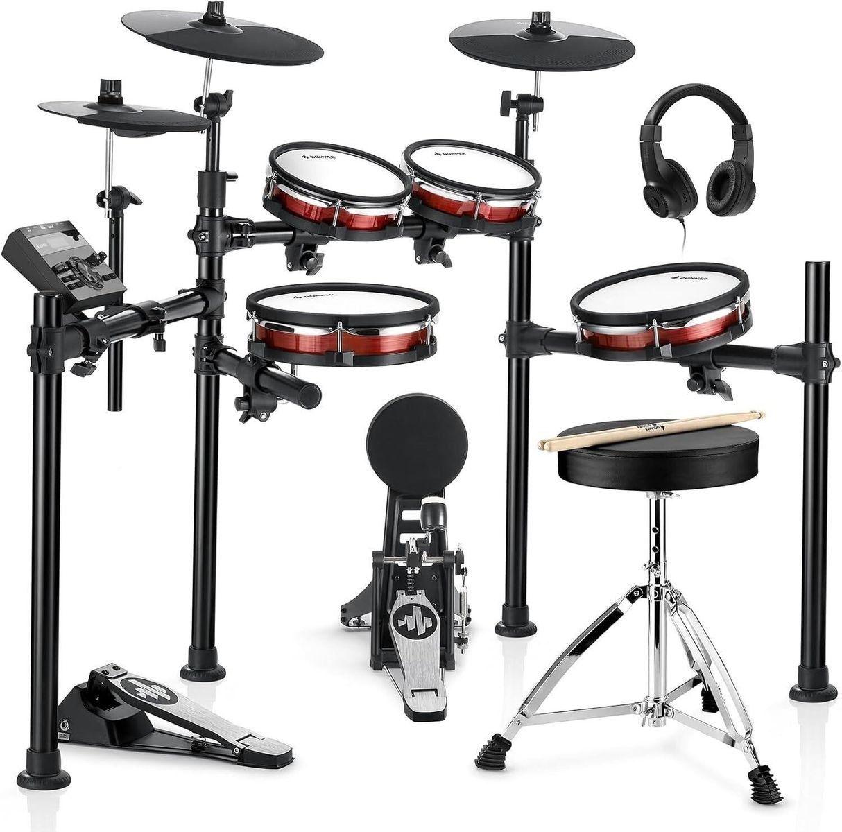 Donner DED-200MAX Electronic Drum Set w/ Headphones, Sticks, Stool, 450 Sounds, 31 Kits