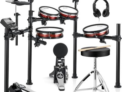 Donner DED-200MAX Electronic Drum Set w/ Headphones, Sticks, Stool, 450 Sounds, 31 Kits
