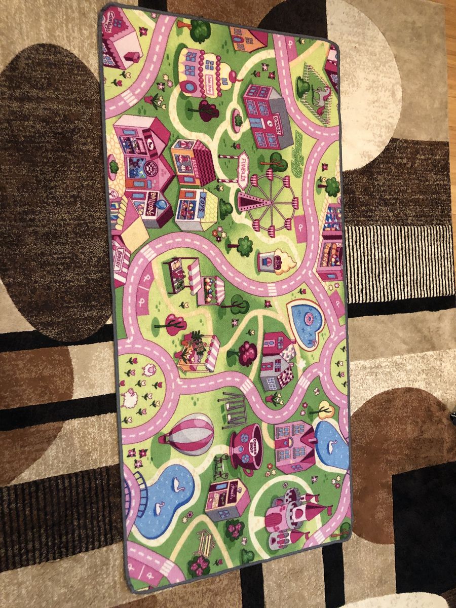 Pink Rebel Roads Fairground Life Play Rug – 78½" x 36"