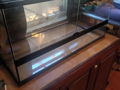 Large Reptile Glass Terrarium, Double Hinge Door with Screen Ventilation