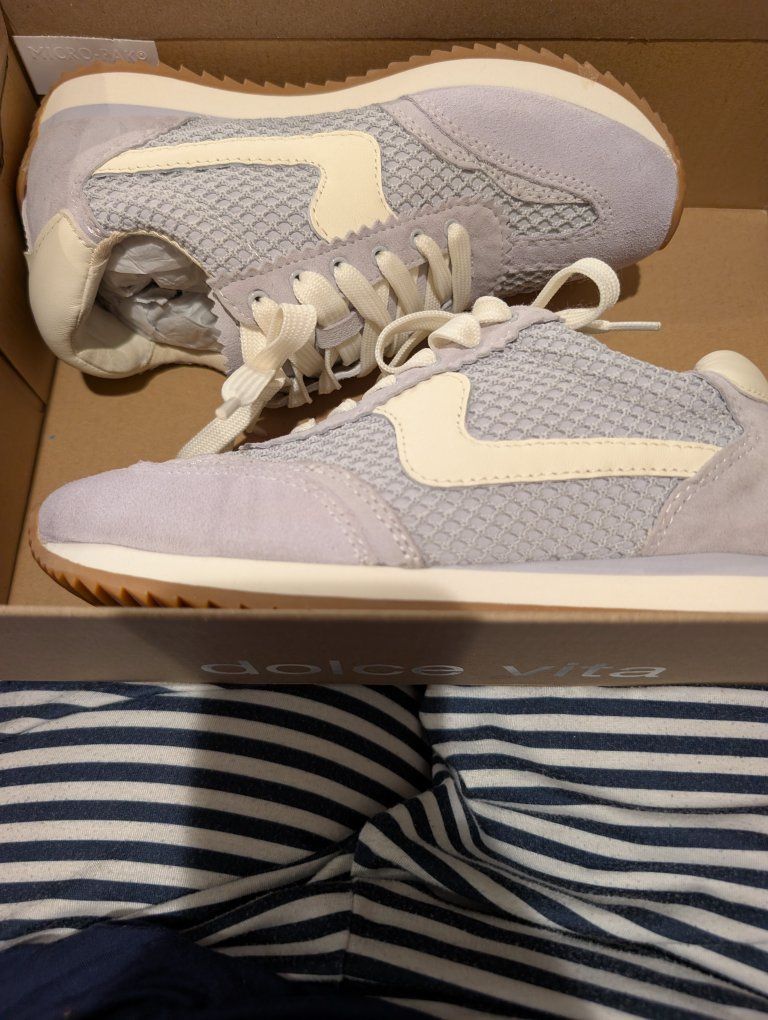Dolce Vita Women's Sneakers Size 6 Dusty Blue Mesh Suede Low Top Shoes