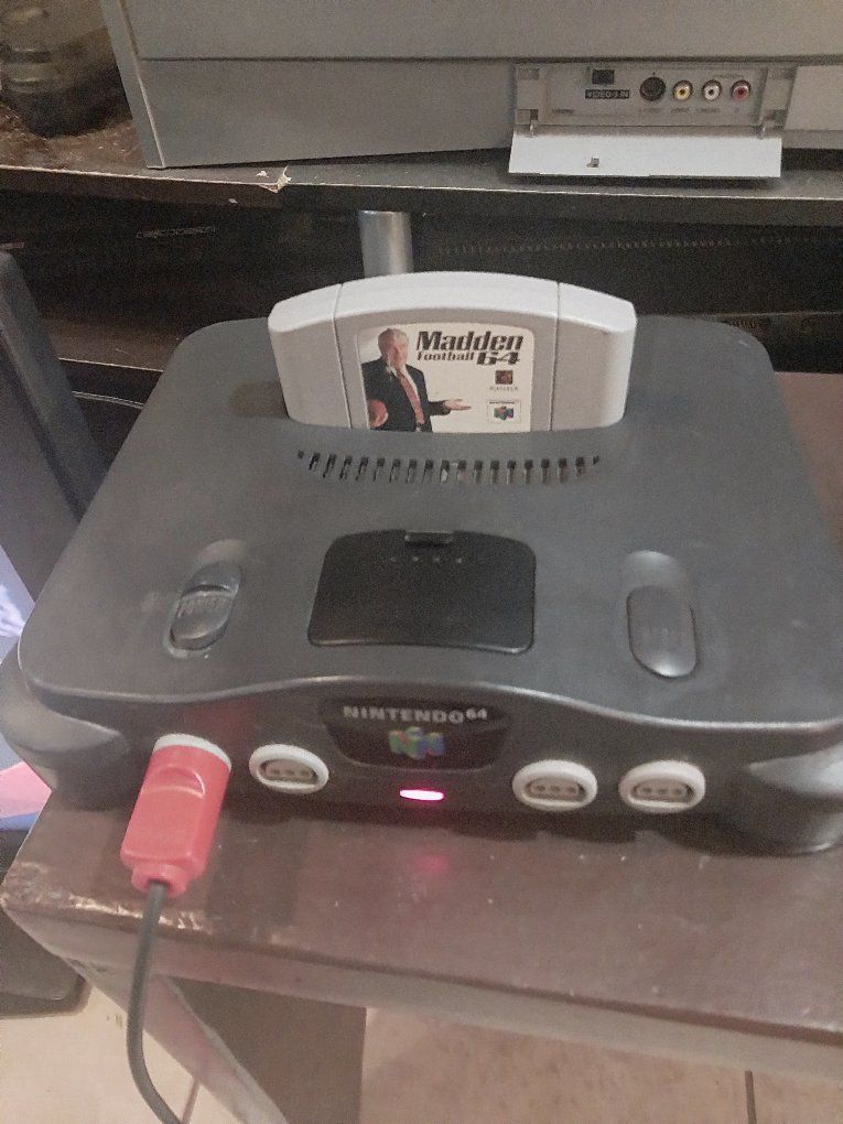 Nintendo 64 N64 Console & Red Controller, Madden 64