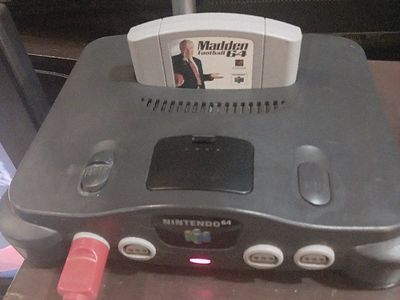 Nintendo 64 N64 Console & Red Controller, Madden 64