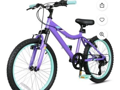 Hykolity 20" Kids Mountain Bike, 6-Speed, Purple, Front Suspension Fork, Adjustable Seat, High-Carbon Steel
