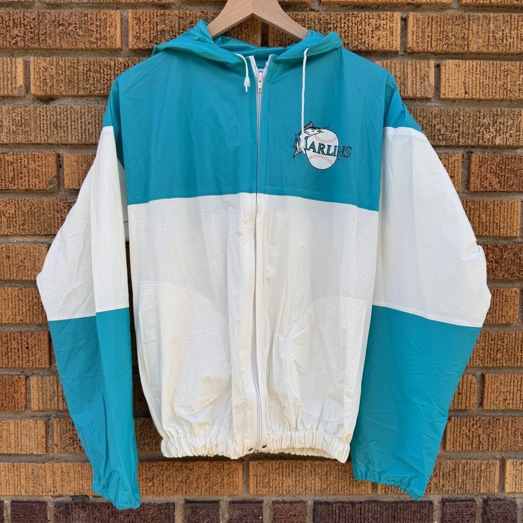 Vintage 1990s Rainmate FLORIDA MARLINS Jacket - Mens S - Zip-up - Hooded