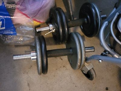 Adjustable Weight Barbell and Dumbbells Set with Spinlock Collars