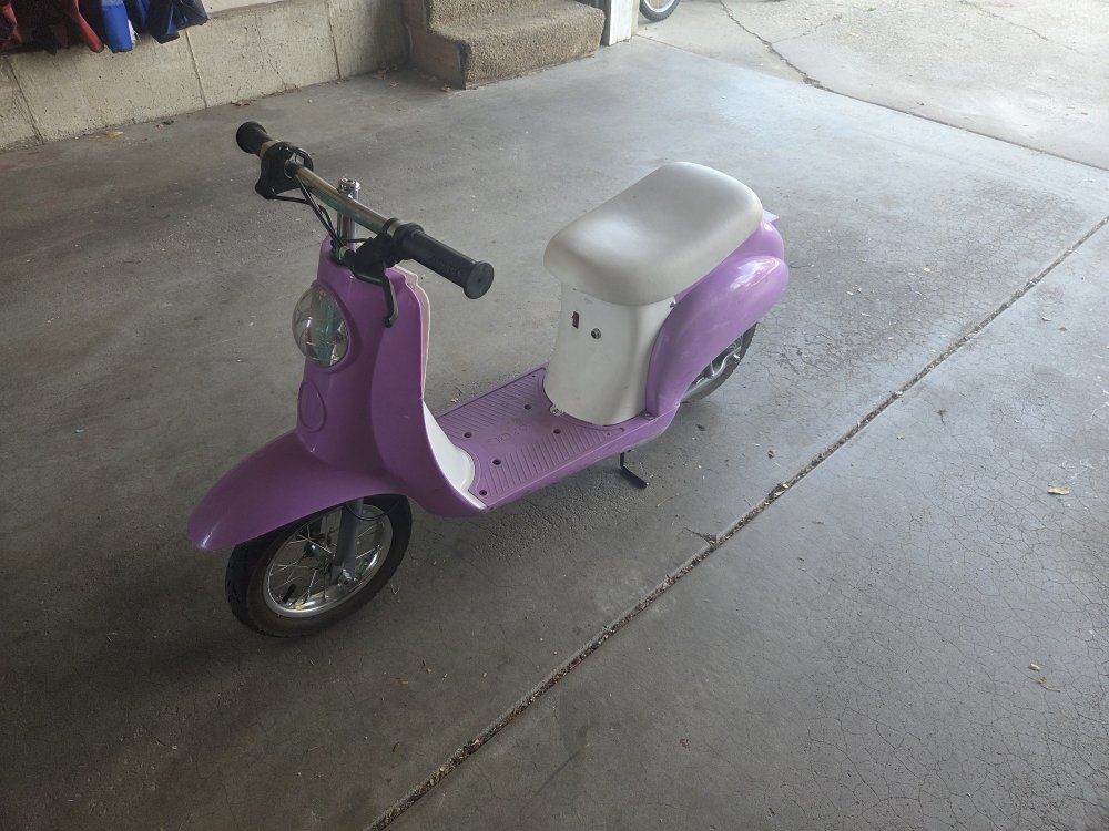 Moped Razor Pocket Mod Electric Scooter - Purple/White 