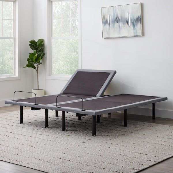 adjustable split king bed frame of adjustableness, some fancy brand like intelibed, I don't remember, 2 separate twin xl