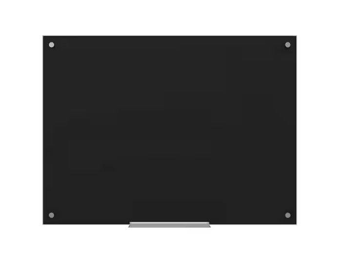 47" x 35" Black Surface Frameless Glass Dry Erase Board