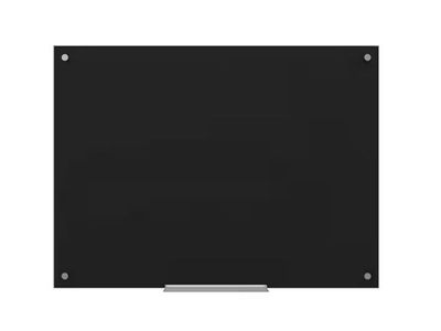47" x 35" Black Surface Frameless Glass Dry Erase Board