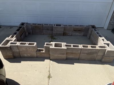Cinder block planter box