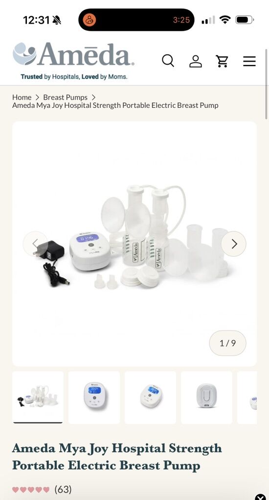 Brand New Ameda Mya Joy Breast Pump