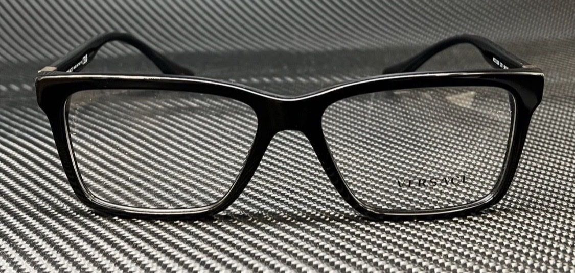 VERSACE VE3328 GB1 Black Gold Men's 56 mm Eyeglasses