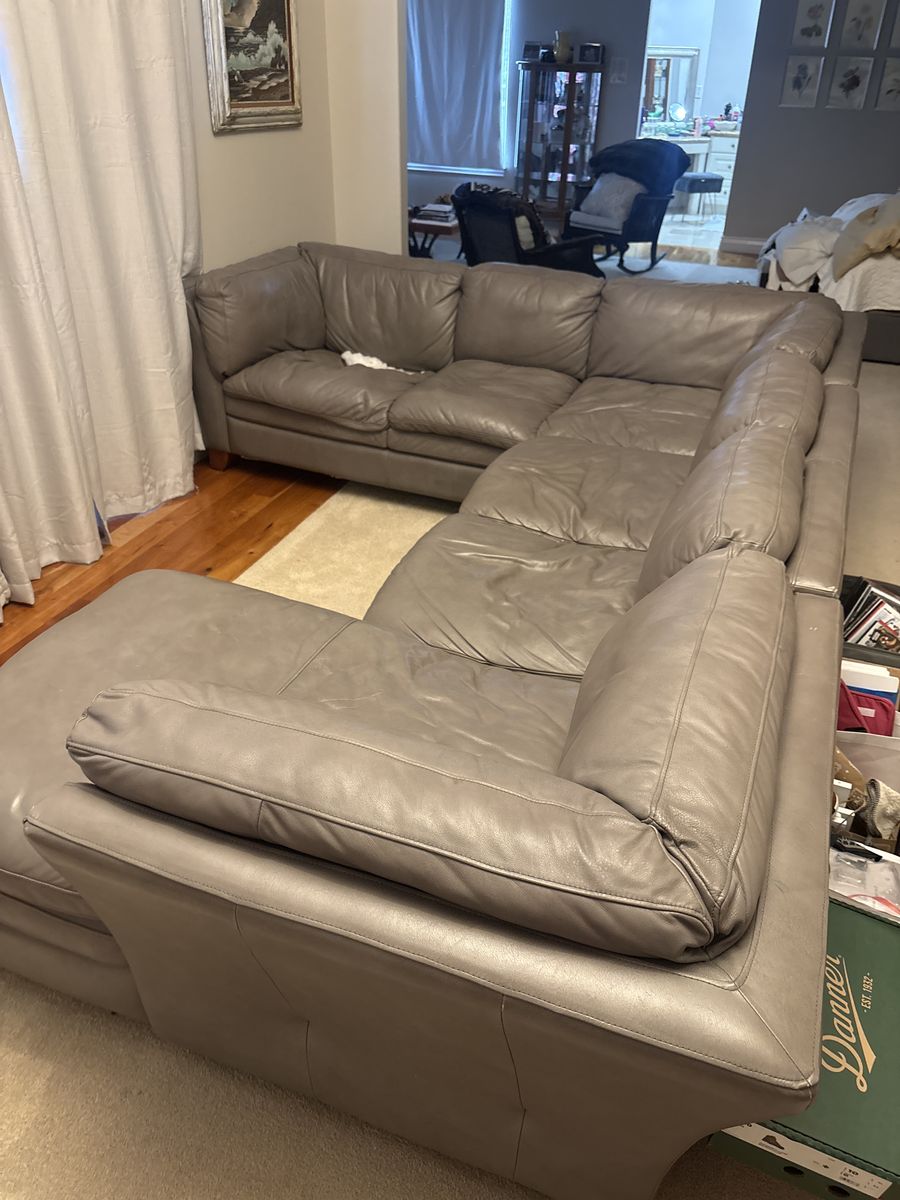 Leather sectional couch