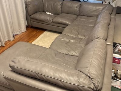 Leather sectional couch