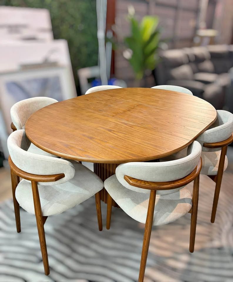 MODERN WALNUT DESIGN AND EXTENDABLE DINING SET – SAVE $1,000 – LUXURY MODEL