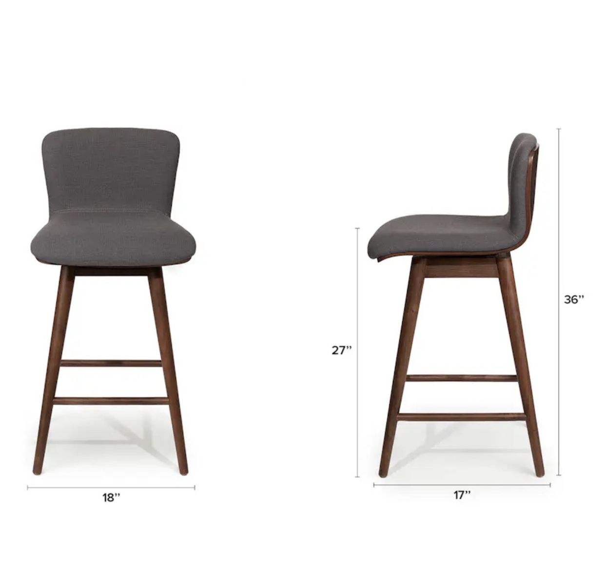 Sede Miller Gray Walnut Swivel Counter Stool SKU17797, Perfect Condition