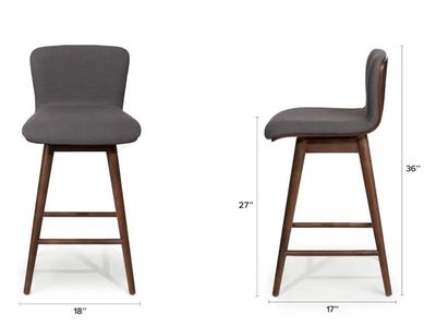 Sede Miller Gray Walnut Swivel Counter Stool SKU17797, Perfect Condition