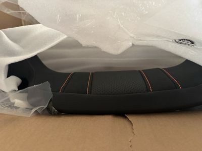 SIK Baggers Wrap-Around King Backrest Pad for 2014-Later Harley Touring King Tour Pak, Orange Stitch