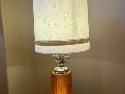 MCM 3 Way Lamp With Textured Glass