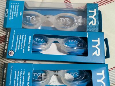 TYR adult vesi (1) and hydra flare (2) swim goggle