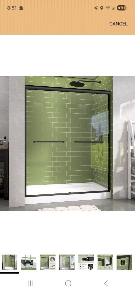 Sliding Shower Doors Black Trim*
60" x 70"