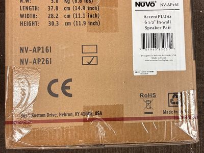NuVo AccentPLUS NV-AP26I 6 1/2" In-Wall Speaker Pair