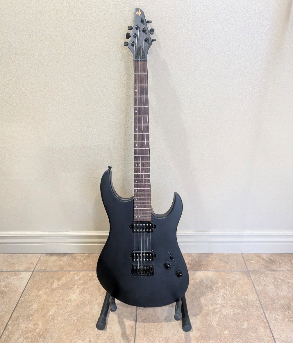 black electric guitar