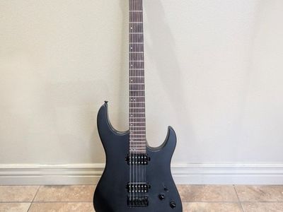 black electric guitar