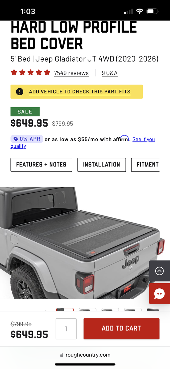 Jeep gladiator bed cover